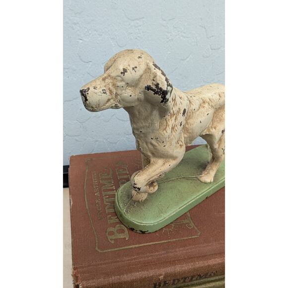 Cast Iron Hubley? English Setter Pointer Dog Doorstop Bookend Antique - Picture 3 of 4